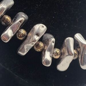 Chunky Big Statement Silver Long Strand Necklace 36in